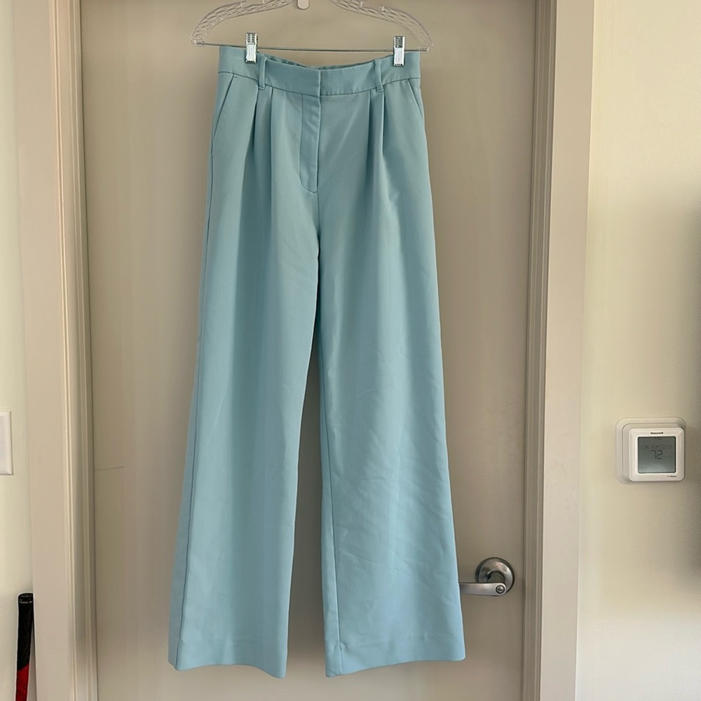 Abercrombie & Fitch Light Blue Wide-Leg Trousers